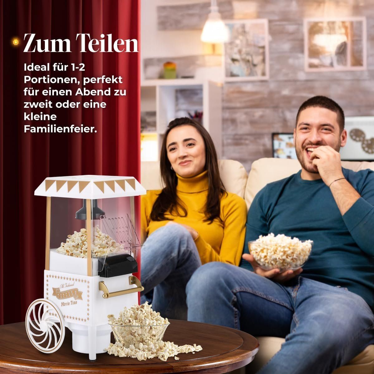 Küchengeräte: Popcorn Maker Heissluft Retro Popcornmaschine 1200W Schwarz – Neu und originalverpackt aus Wittenbach von VELARO 6