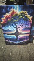 2er Set Leinwandbilder „Baum des Lebens“ – Kosmisch & Farben