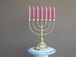 28cm Jüdischer Bronze Leuchter *Menora* 1890gr. um 1900/1920