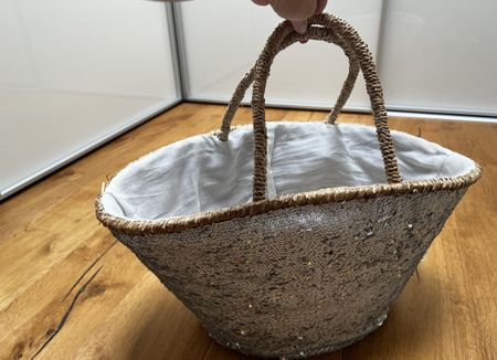 Strandkorb/ Badetasche weiss/silber