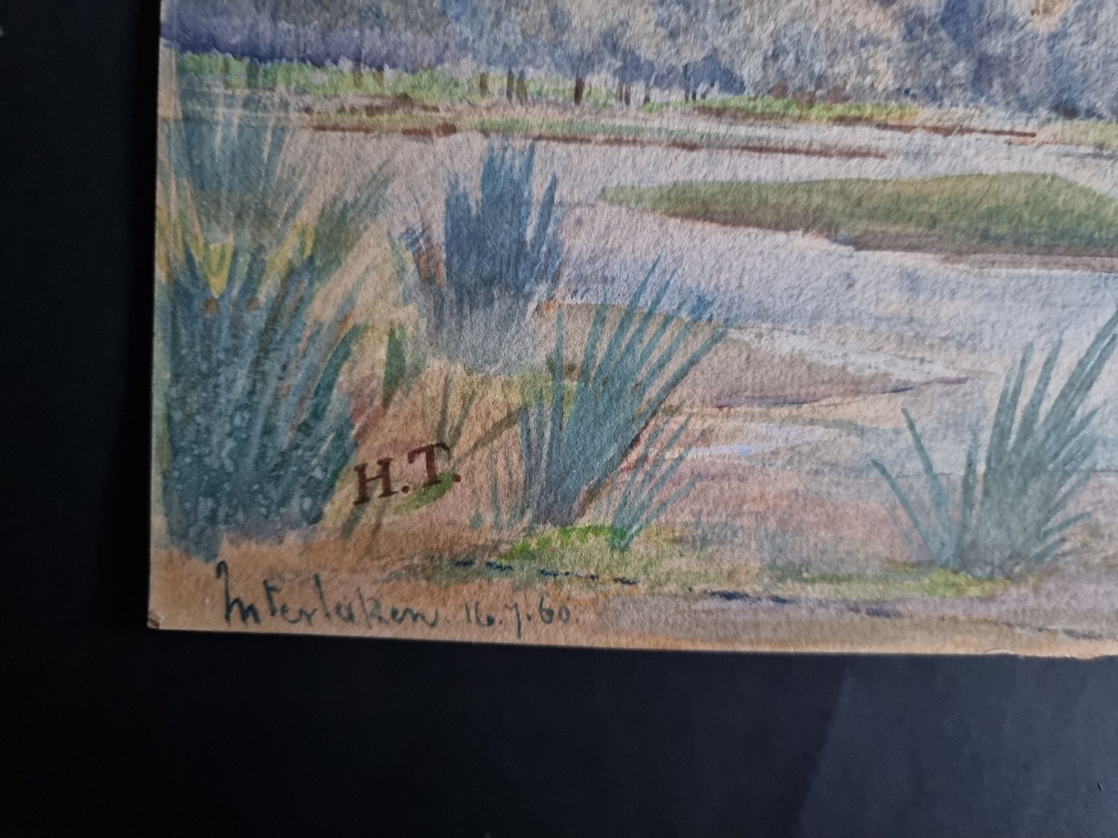 Dipinti: AQUARELL MONOGRAMMIERT INTERLAKEN GRÖSSE 36X25CM – Usato da Gersau venduto da grafik-kunst 3