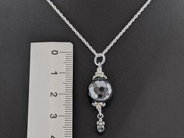 Hämatit Anhänger mit Silber Kette 925