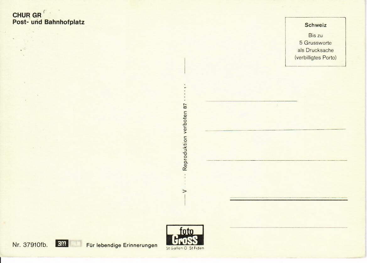 Ansichtskarten: Chur mit Postauto – Gebraucht aus Hochdorf von Ziegel-16 1
