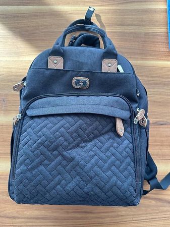 Wickelrucksack - Dikaslon (schwarz mit Lederdetails)