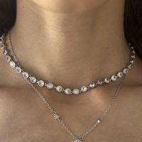 Silberne Edelstahl Tennis Chocker Halskette