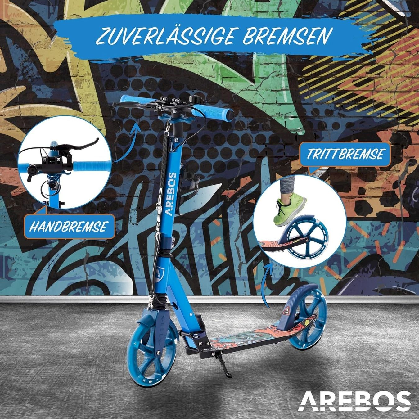 Fahrzeuge für Kinder: Scooter mit LED-Reifen Blau – Neu und originalverpackt aus Bottighofen von zaap 2
