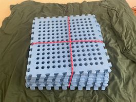Puzzlematten blau 12 Stk neuwertig