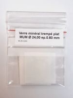 Lot de 10 verres minéraux plats Ø 24,00 x ép 0,80 mm