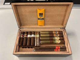 Humidor inkl. 28 Zigarren – Cohiba, Nub, Joya de Nicaragua