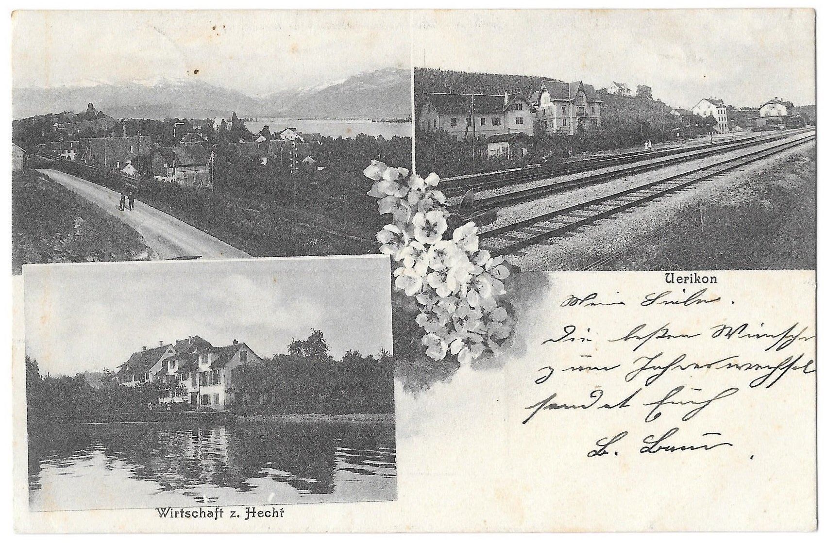 Cartoline postali: Uerikon 3 Bilder mit Wirtschaft Hecht etc. – Usato da Olten venduto da clotaldi