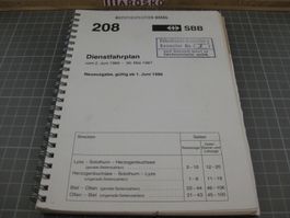 SBB Dienstfahrplan 208, 1985-1987, Format ca A5