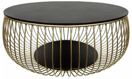 Goldener Couchtisch aus Metall und Glas