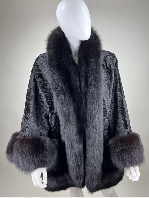 Broadtail Persianer Fuchs Pelz Mantel M-L Swinger (Gebraucht) in