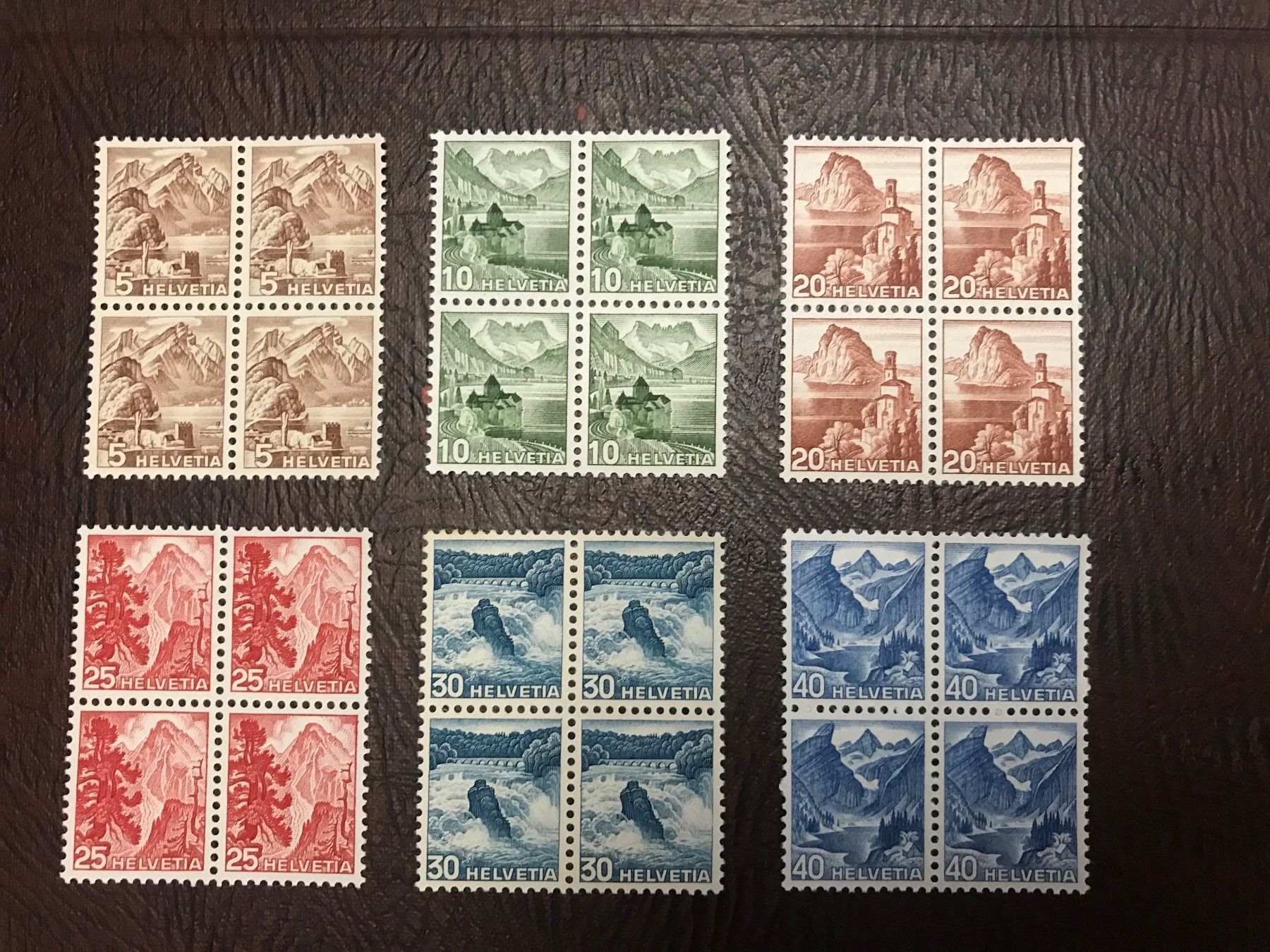 Tutti i francobolli: 1948 Landschaftsbilder 4erBlock Serie ** – Nuovo (secondo la descrizione) da stäfa venduto da brandy66
