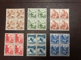 1948 Landschaftsbilder 4erBlock Serie **