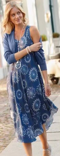 Vestiti: KLEID mit Bolero, Gr.40, blau – Nuovo (secondo la descrizione) da Mühlebach (Goms) venduto da chr_q6d8 2