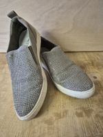 Graue Glitzer Slip-Ons, Grösse 37, ideal für den Frühling!