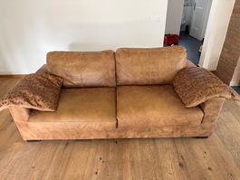 Schönes Ledersofa, 3-Sitzer, cognacbraun, Top Zustand!