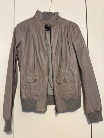 Lederjacke Taupe