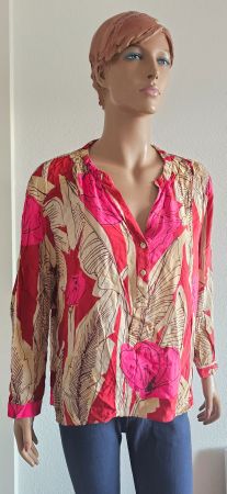 Zara Frühlingsbluse mit Blumenmuster, Grösse XL