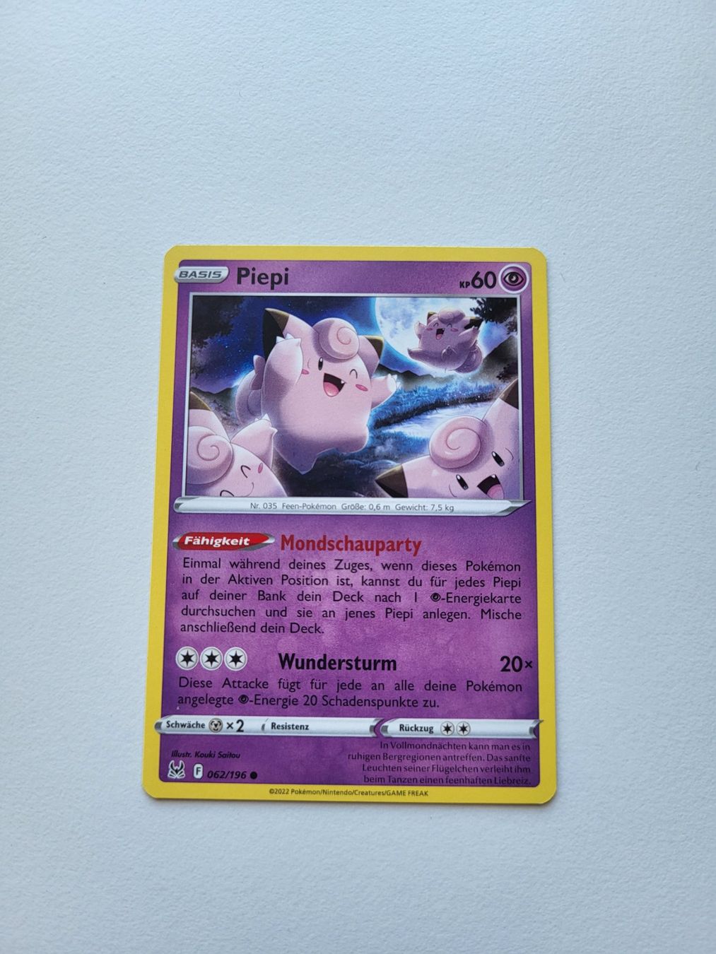 Pokémon Sammelbilder & Trading cards: Piepi / Clefairy (Lost Origin 062/196) – Gebraucht aus Erlenbach ZH von ram_mjn5