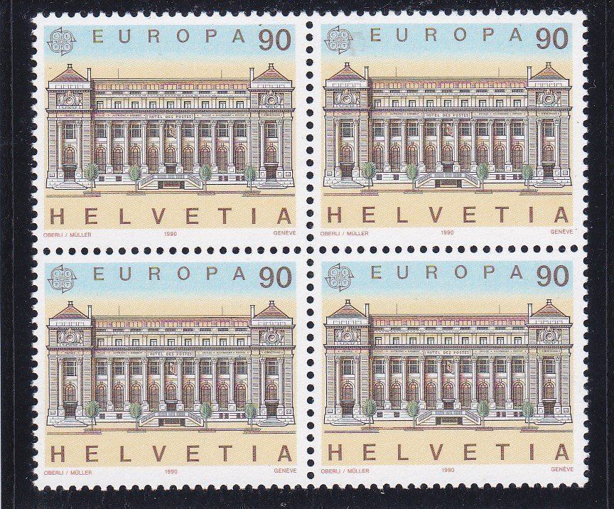 Tutti i francobolli: Postfrisch 4er Block EUROPA 1990 – Nuovo (secondo la descrizione) da Schliern b. Köniz venduto da joni20 1