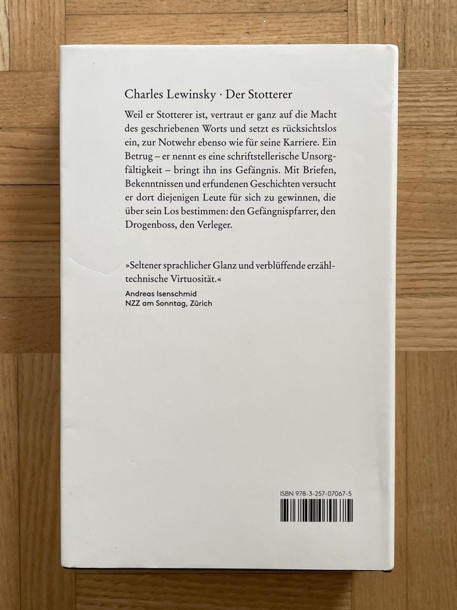 Libri: Charles Lewinsky „Der Stotterer“ – Nuovo (secondo la descrizione) da Thun venduto da Irbis 1