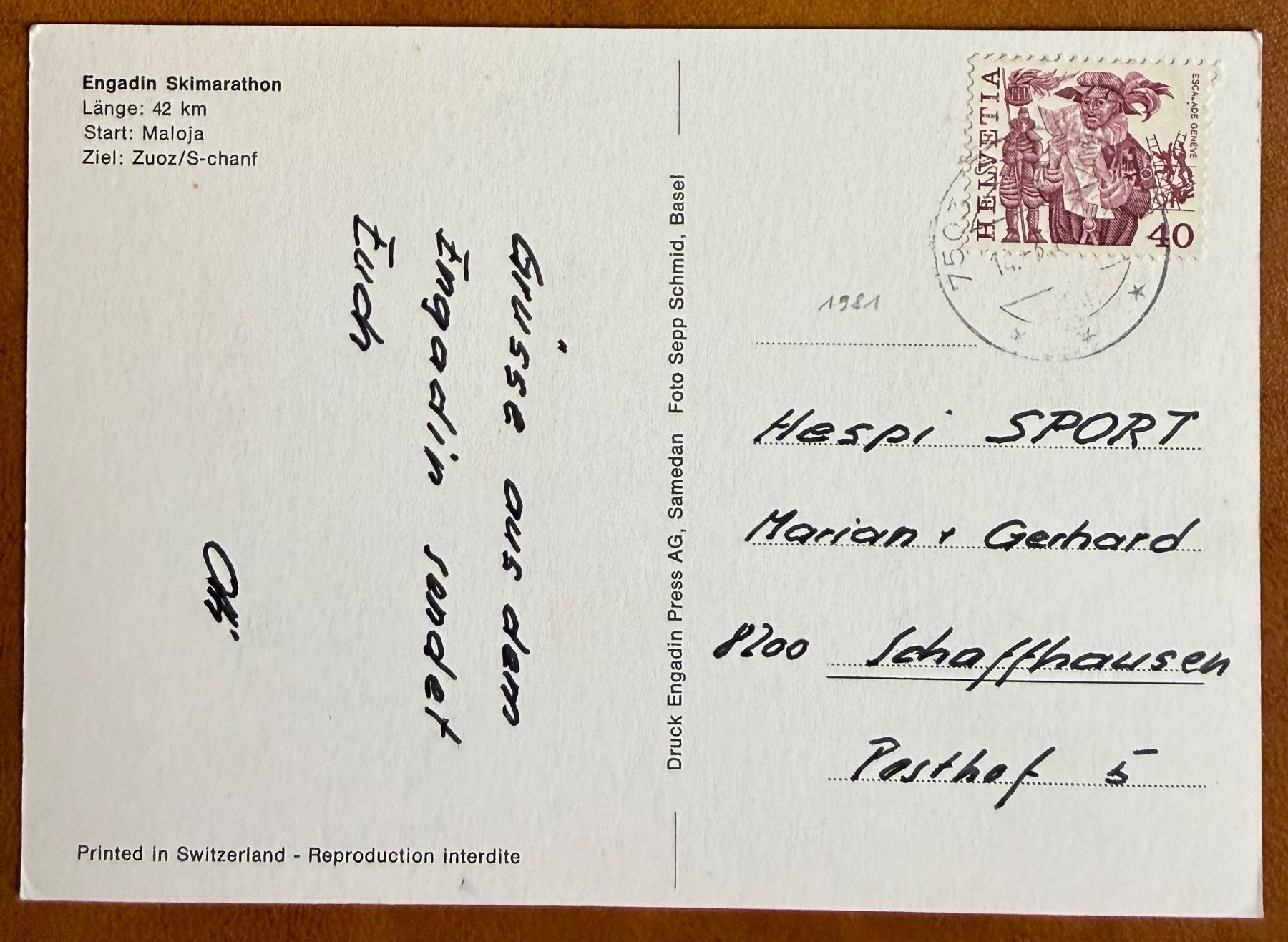 Cartoline postali: AK: Sils - Engadiner Skimarathon - Die Langläufer – Usato da Lutry venduto da Ediego 1
