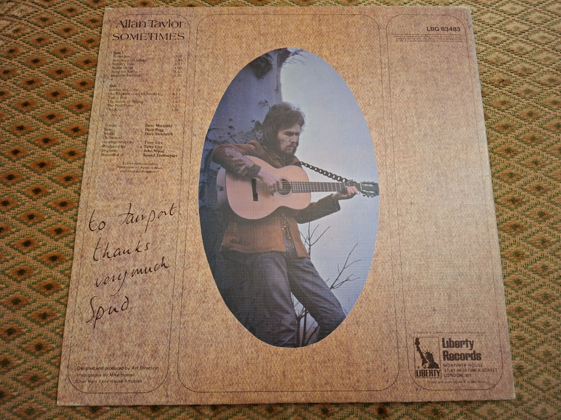 Dischi in vinile: Folk LP - Allan Taylor - Sometimes - 1975 – Usato da Bernex venduto da Wannabehasbeen01 2