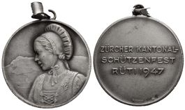 Rüti Zürich 1947 , Silber , R:1895 /593