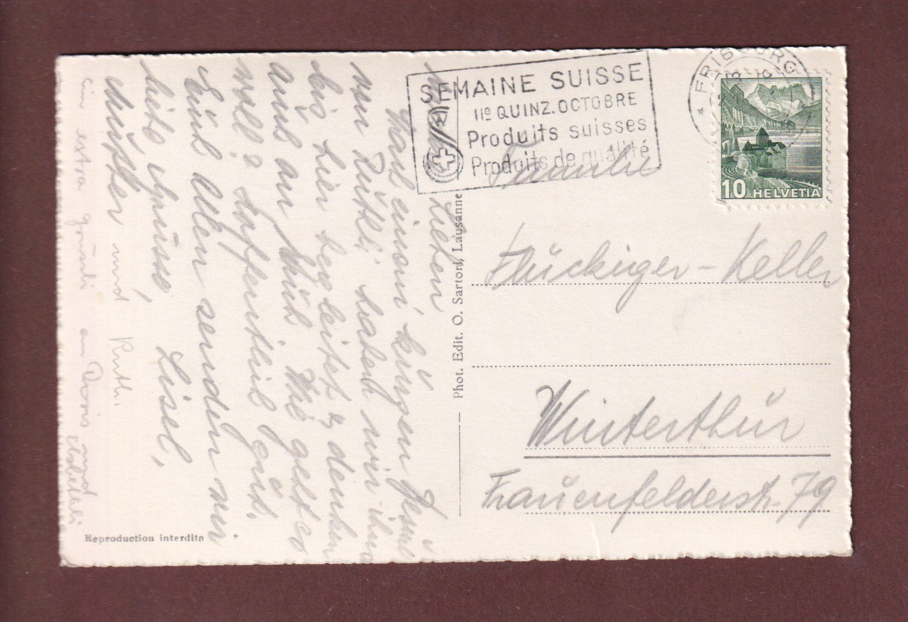 Cartoline postali: FRIBOURG et la Sarine – Usato da Pully venduto da nicecards-shop 1