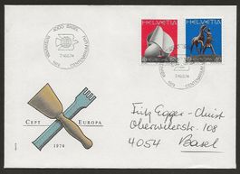 1974 Brief INTERNABA v Basel 100 J UPU Stempel