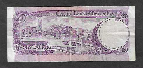 Billets de banque: Barbados  20  Dollars  Gebraucht – D'occasion à Gordola par coinsandnotes 1