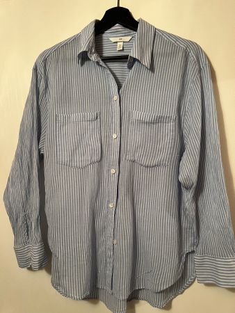 Oversized Bluse gestreift blau-weiss Grösse S von H&M