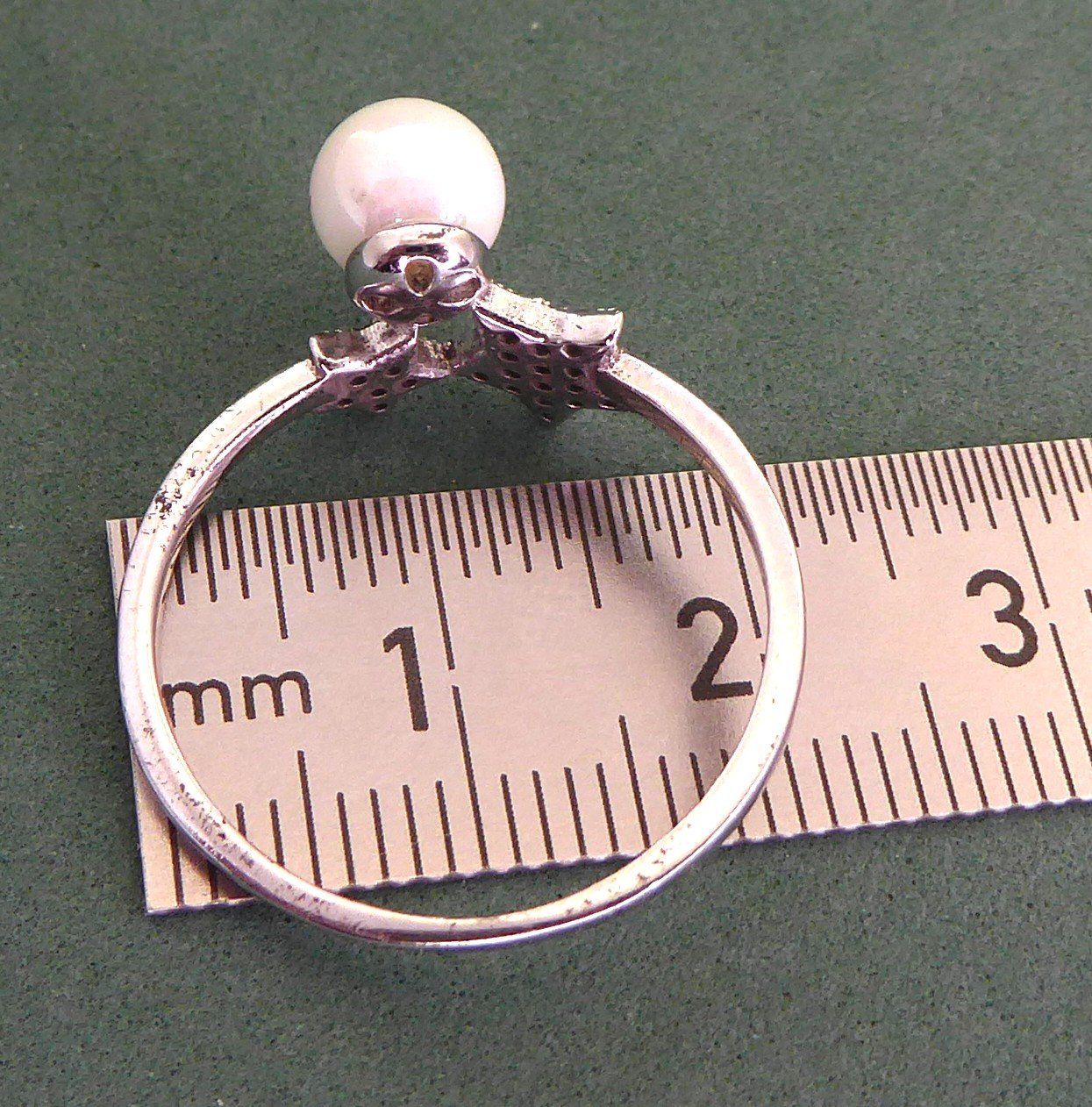 Anelli: Ring 925 Silber mit synthetischen Steinchen und Perle – Usato da Muri AG venduto da silvermouse007 3