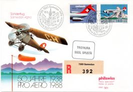 50 JAHRE PRO AERO SONDERFLUG SAMEDAN-AGNO 1988 - FL12