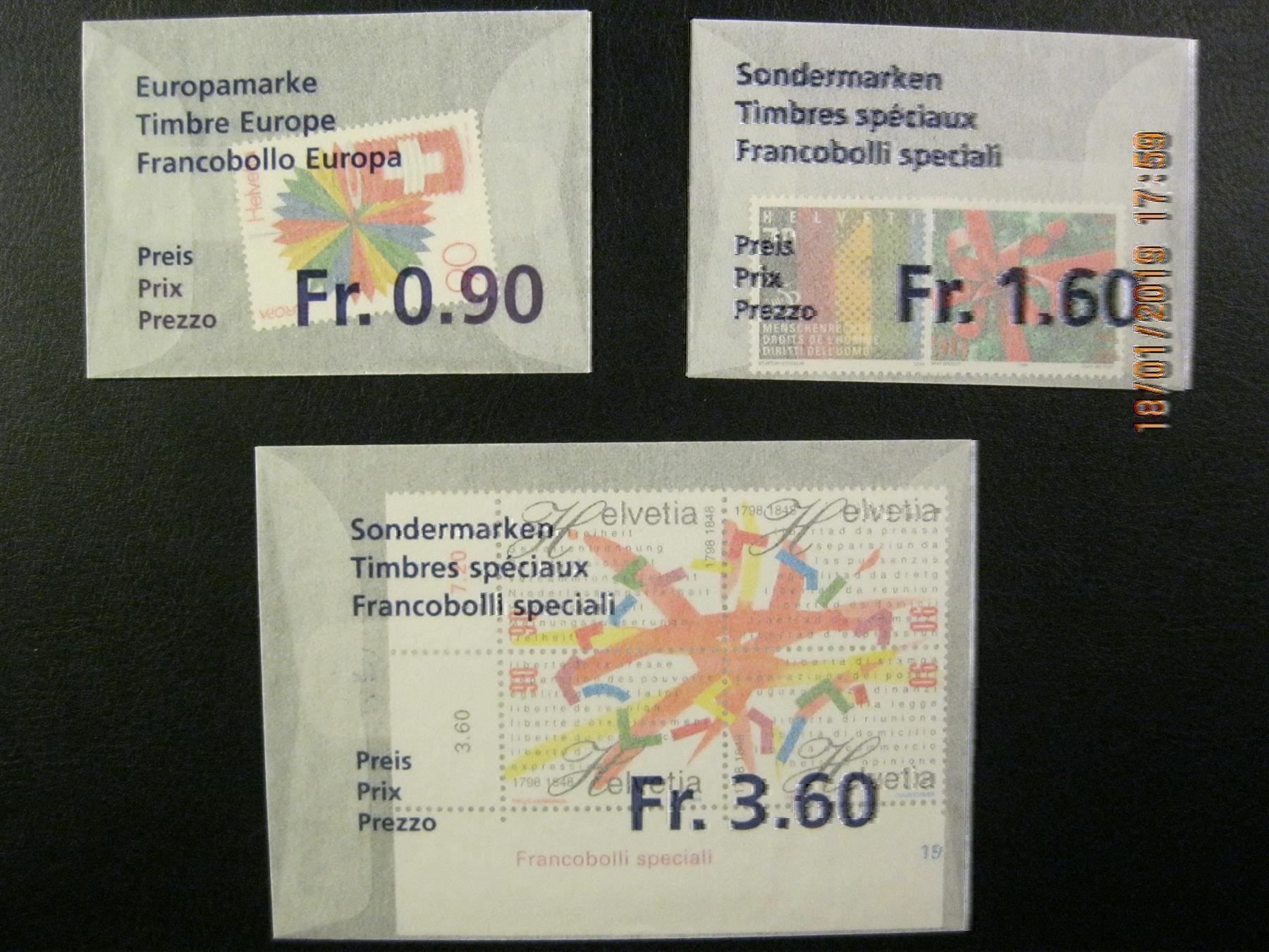 Alle Briefmarken: 1998 Diverse Briefmarken  Postfrisch – Neu (gemäss Beschreibung) aus Affoltern am Albis von Andrezc 3