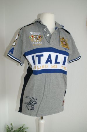 Polo Shirt von Polo Italy, Gr. S, in grau - bunt