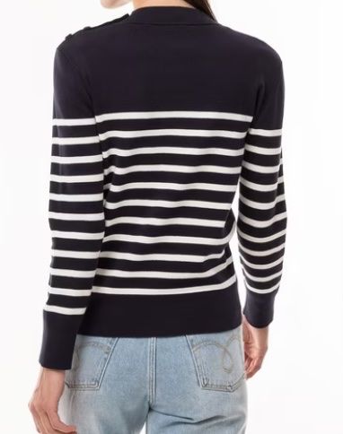 Manor Pullover & Sweatshirts: Pull rayures marin - tricot bleu et blanc - coton - Manor – Gebraucht aus Broc von ffribourg 4