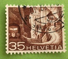 Nr.304 mit Stempel Alpenpoststrasse Technik und Landschaft