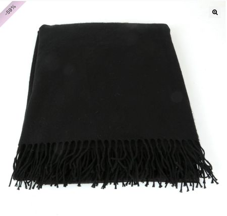 Écharpe cachemire/laine noir 175×140 Hermès