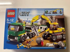 Lego City Baggertransporter 4203, fabrikneu und ungeöffnet