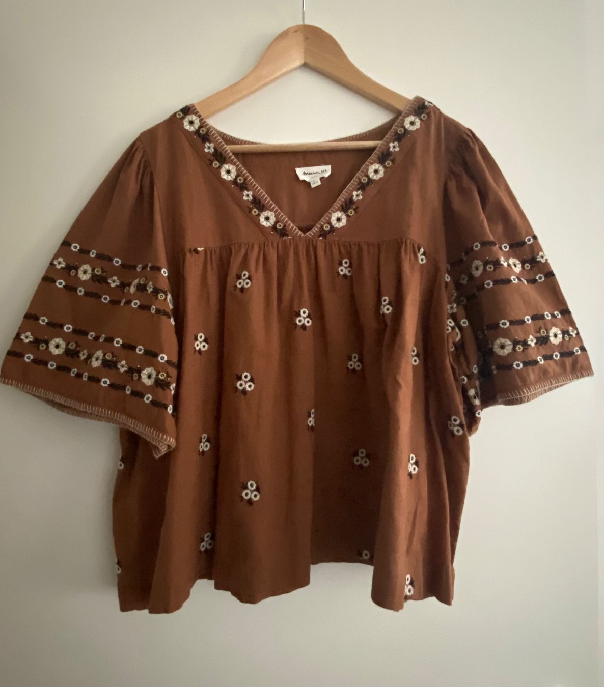 Maison 123 Camicette: MAISON 123 Blouse brodée coton camel t.44 - comme neuve – Nuovo (secondo la descrizione) da Genève venduto da kik_8jd6