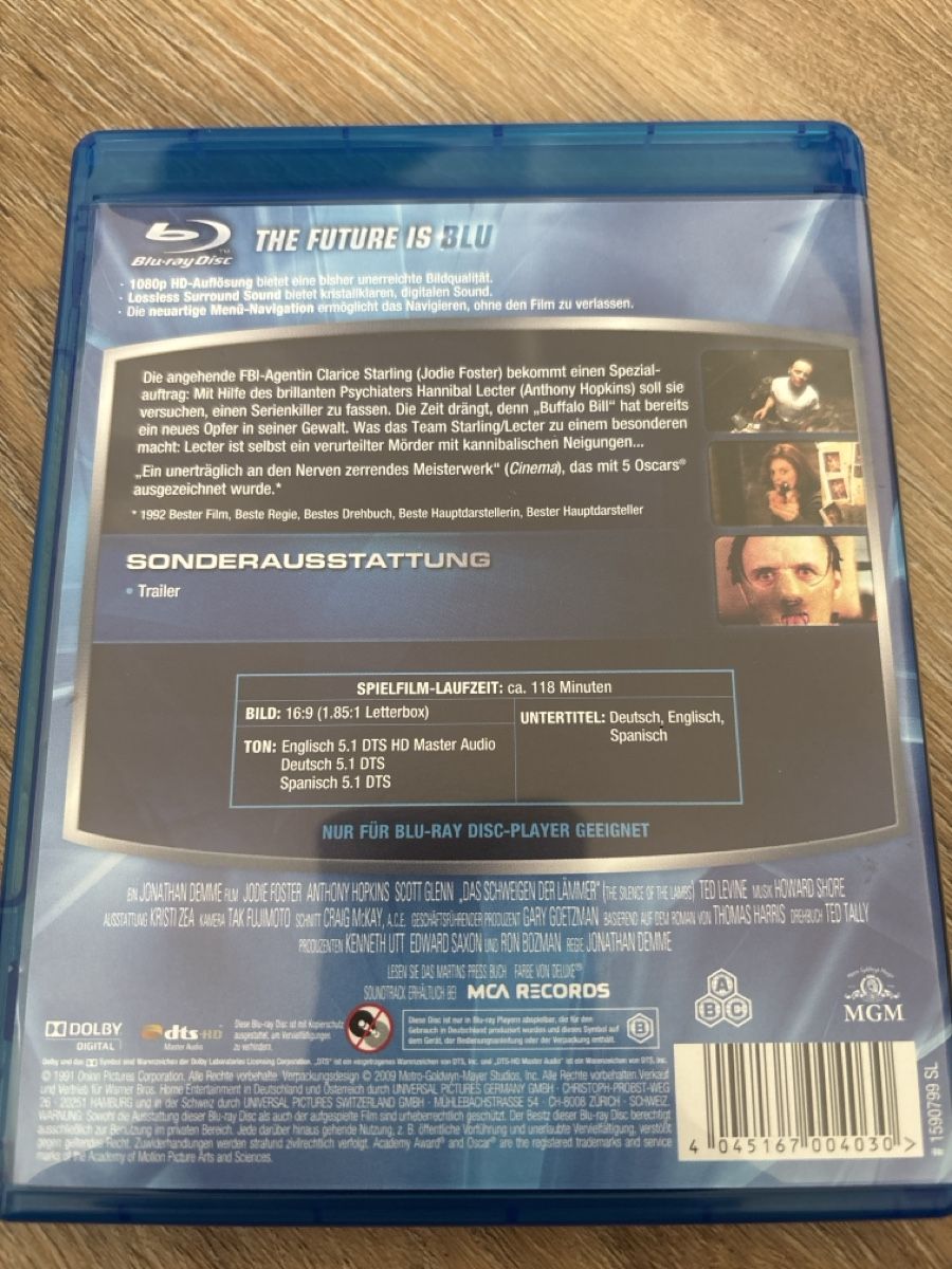 Tutti i DVDs: Das schweigen der lämmer bluray – Usato da Oberentfelden venduto da Rabaelikus 1