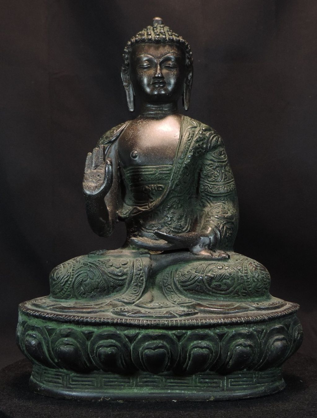 Sculture & Statue: Buddha Figur sitzend mit Sockel, Bronze Buddha – Usato da Duggingen venduto da roterbambus 1