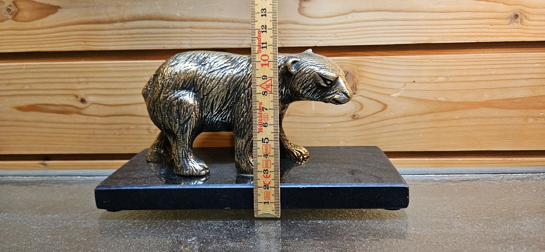 Figuren: Messing Bär auf Granitsockel, 🐻 – Gebraucht aus Bözberg von L-G 3