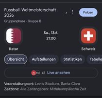 1 Ticket Fussball WM 🏟️ Katar-Schweiz in San Francisco