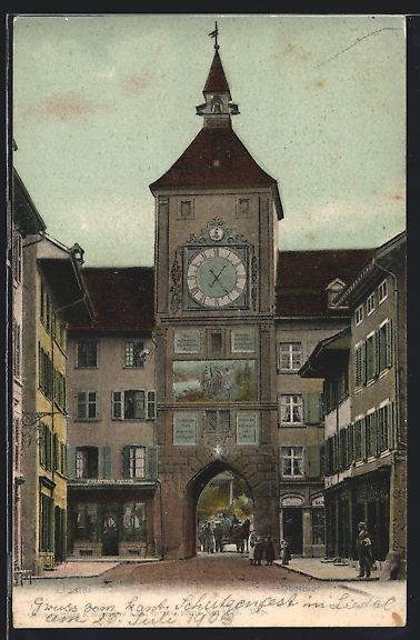 Cartes postales: AK Liestal, Blick durch das Oberthor – D'occasion à Berlin par bartko-reher