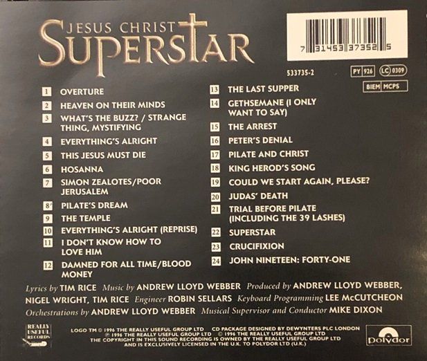 CD: Tim Rice, Andrew Lloyd Webber - Jesus Christ Superstar – Usato da Grüningen venduto da azulgris 1