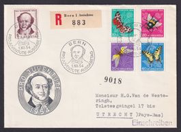 PJ 1954, FDC J153-157, Destination UTRECHT NL
